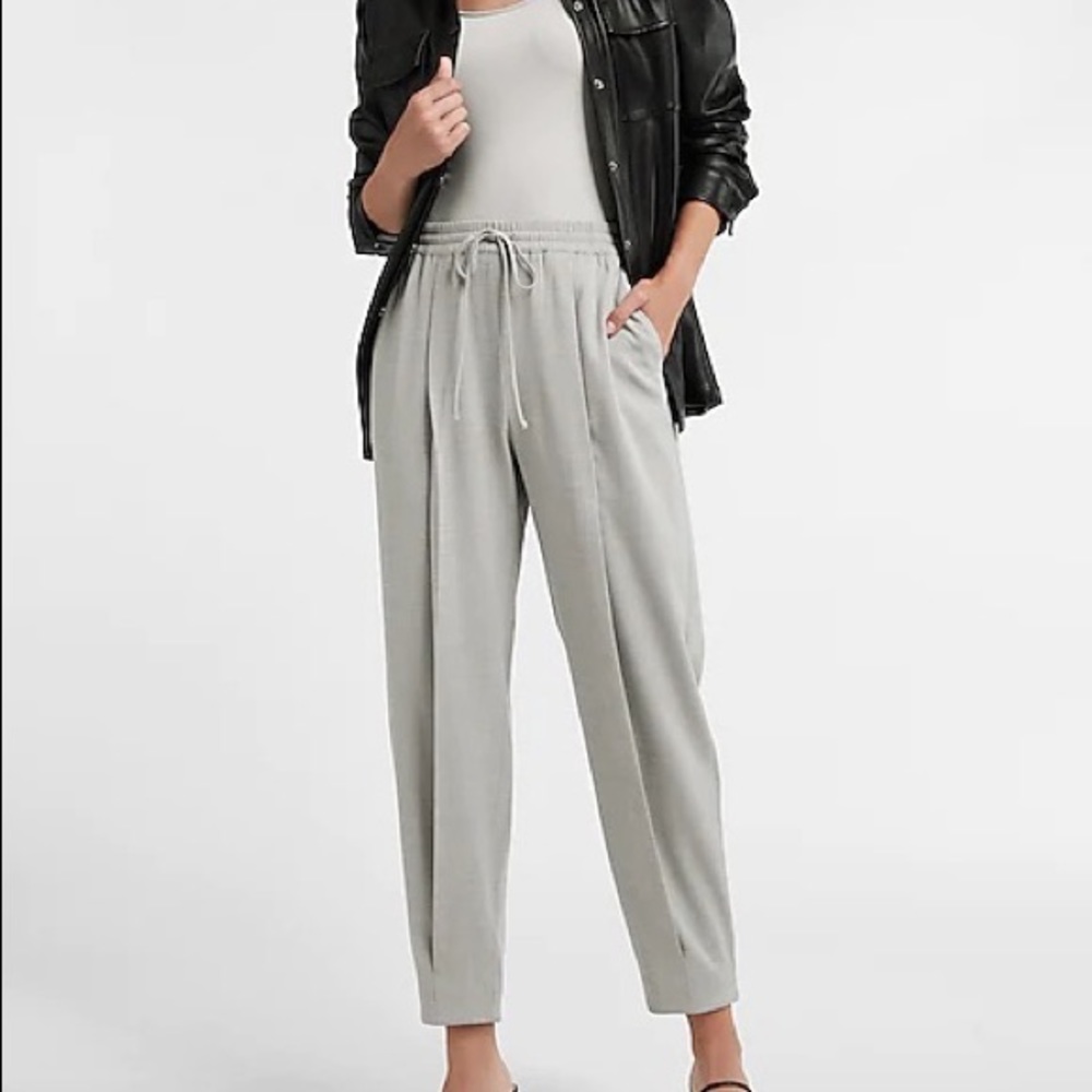 Express High Waisted Slub Drawstring Jogger Pant
